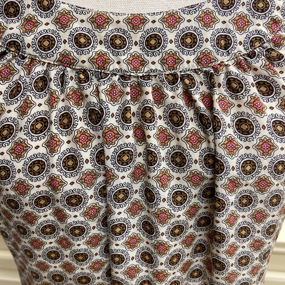 Vintage Harold’s 100% Silk Dotted Paisley Halter Tank Top Cream Tan Red Sz S - Picture 8 of 13